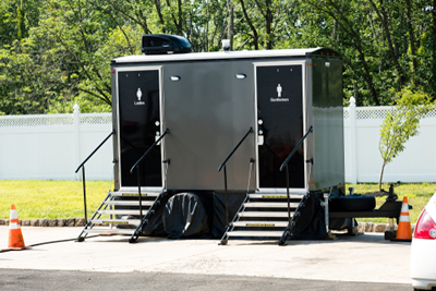 Luxury portable toilet outdoors